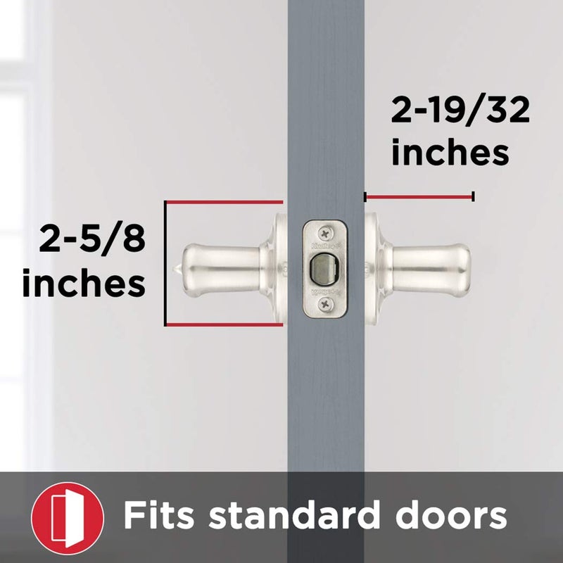 Kwikset Tustin Interior Privacy Door Handle with Lock  Door Lever For Bathroom and Bedroom  Satin Chrome Reversible Keyless Turn Lock - Image 5